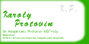 karoly protovin business card